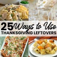 vertical collage or recipes using thanksgiving leftovers