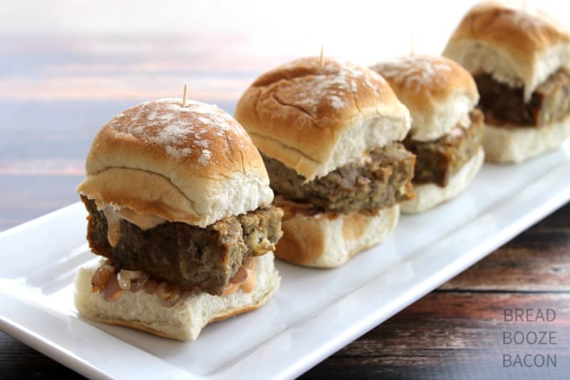 Comfort food in party form! Meatloaf Sliders are great for game day or a fun dinner idea!