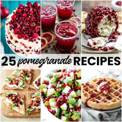 I'm giving a nod to the color scheme of the month with 25 Pomegranate Recipes that are sure to blow your mind! A little red, a little pink, a lot of pomegranate!