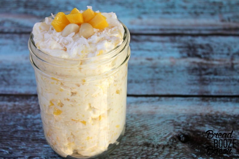 Mango Macadamia Fluff is a tropical no bake summer dessert you’ll swoon for!