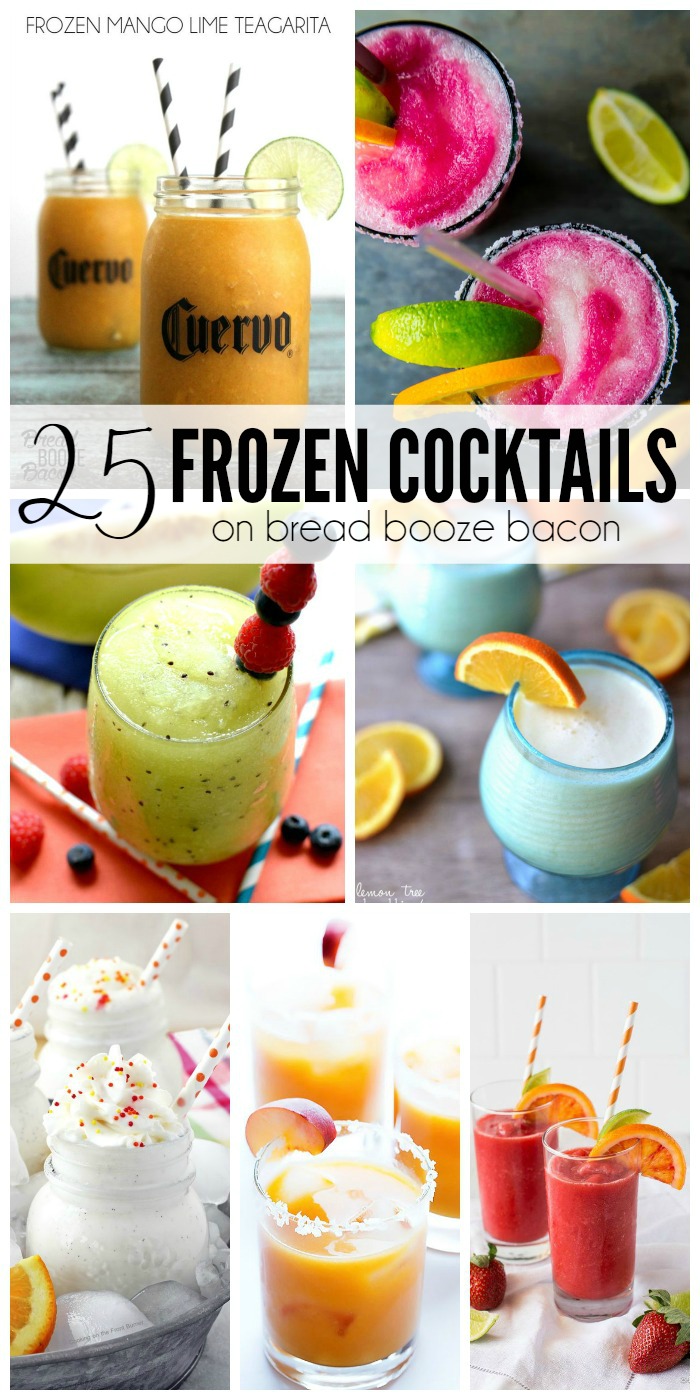 I love a good cocktail and when it's crazy hot in the summer a frozen cocktail is the name of the game! These 25 Frozen Cocktails come in a rainbow of colors with flavors you'll want to make again and again!
