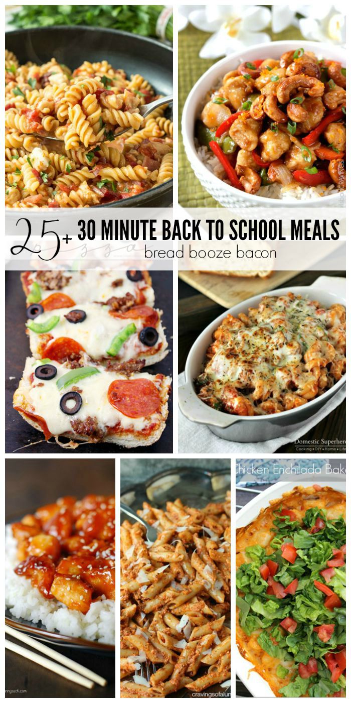 My oldest went back to school last week, and if you're like me shuffling everyone around, doing homework, and getting dinner on the table isn't always to easiest task during the week. But you don't have to dread the nightly "What's for Dinner?" question with these 25+ 30 Minute Back to School Meals!