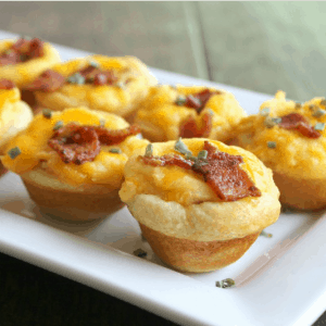 Loaded Mashed Potato Bites are an easy to make appetizer that turns your favorite side dish into a fun party bite! [AD]