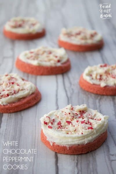 White Chocolate Peppermint Cookies are the perfect balance of refreshing mint and creamy frosting!