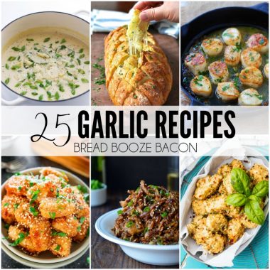 I love garlic and I want the whole world to know it! There's nothing quite like the flavor of a dish that's been cooking in garlic and is permeated with the taste or is studded with roasted garlic for a sweet burst of flavor. These 25 Garlic Recipes are heaven and I want to eat every.single.one...right now!