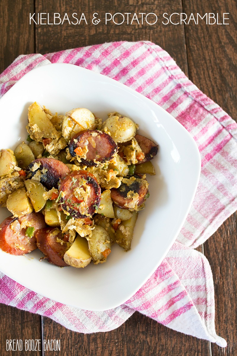 I love an easy & flavorful one-dish breakfast on the weekend, like this Kielbasa & Potato Scramble!
