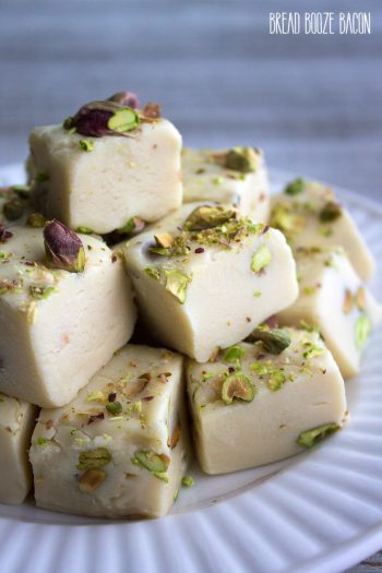 This fudge is a mixture of my two favorite things…booze and chocolate! I love how the flavors of the Irish Cream comes through in this Pistachio & Irish Cream Fudge!