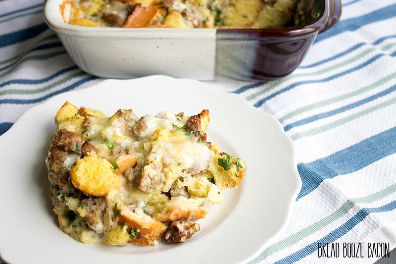 Brie-and-Sausage Breakfast Casserole is a savory morning bite that'll leave you feeling full and happy!