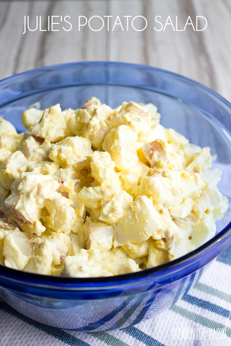 Julie's Best Potato Salad is my go-to summer side dish for cookouts and potucks! Evern the pickiest eaters love these simple, classic flavors!