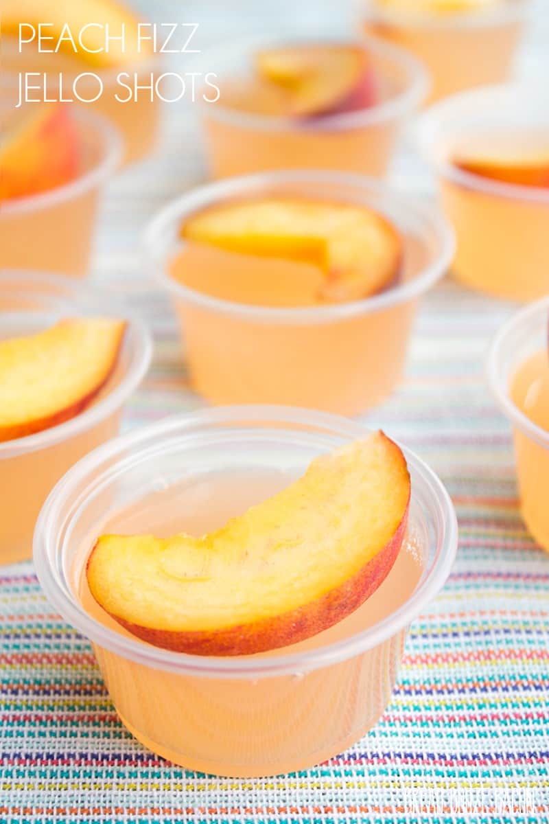 Peach Fizz Jello Shots are about to become your go-to summer cocktail! Super easy to make and crazy good, these shots disappear in a flash!