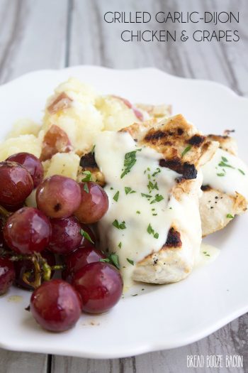 Grilled Garlic-Dijon Chicken & Grapes is easy enough for a weeknight dinner and sophisticated enough for company!