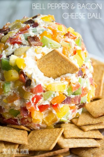 This Bell Pepper & Bacon Cheese Ball is an easy-to-make appetizer that's bursting with flavor!