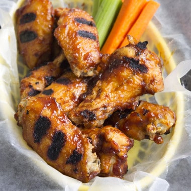 Roasted Garlic BBQ Chicken Wings Recipe are the best part of game day. Serve up a big plate of these wings and everyone wins!