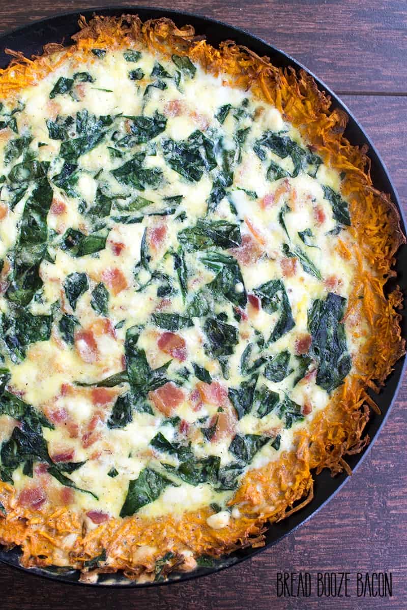 Spinach & Bacon Quiche with Sweet Potato Crust 5