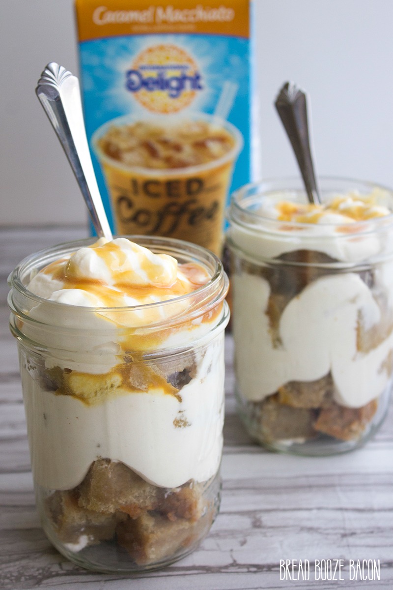 This easy Caramel Macchiato Trifle turns your favorite coffee drink into a crave-able dessert! #IDelight @InDelight #ad