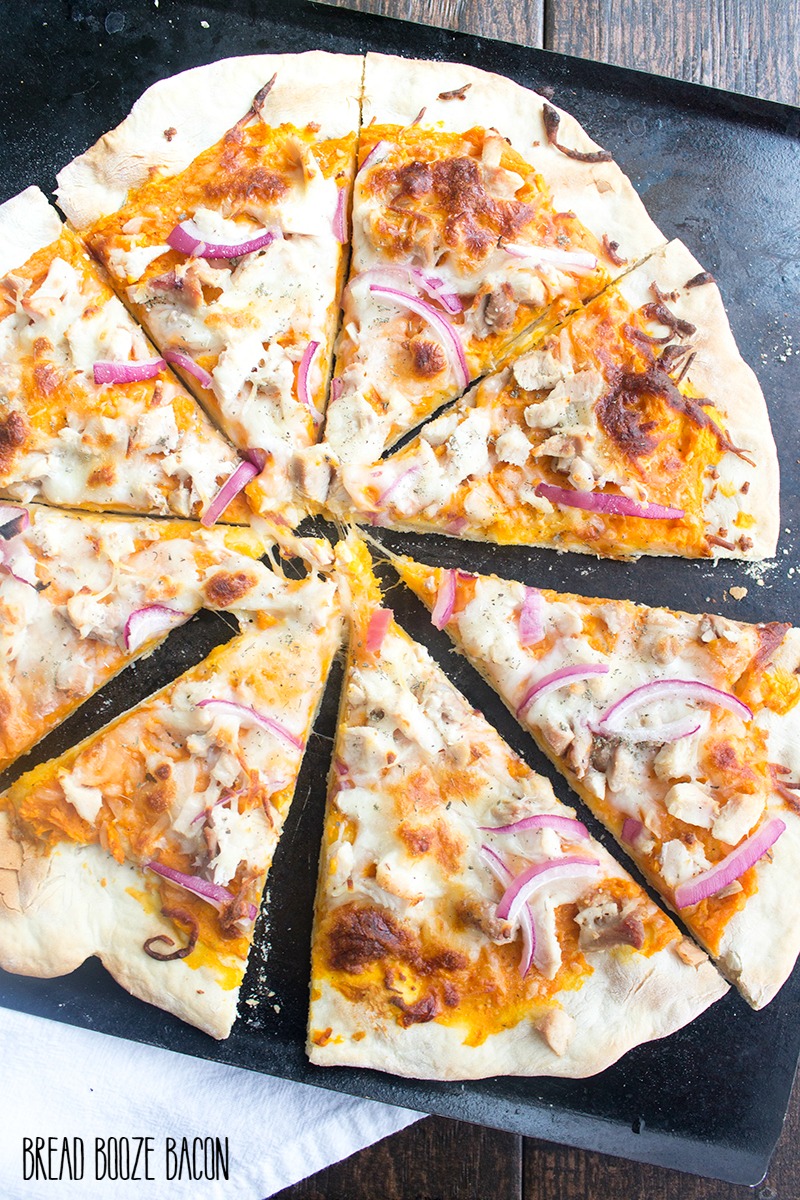 Sweet Potato & Turkey Pizza is a delicious spin on a favorite holiday pairing!