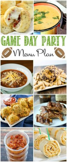 Gather your friends and get ready to watch the big game! This Game Day Party Menu Plan will make putting together a game day spread a breeze!