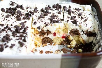 Bourbon-Soaked Cherries Tiramisu is a luscious dessert you can make ahead of time and indulge in when ready!