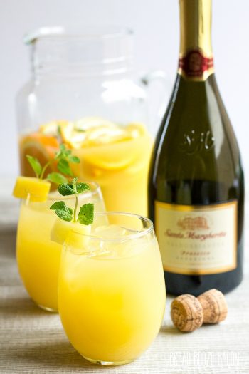 Pineapple Mint Prosecco Punch is a light and refreshing cocktail perfect for brunch or backyard parties!