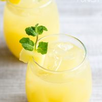 Pineapple Mint Prosecco Punch is a light and refreshing cocktail perfect for brunch or backyard parties!