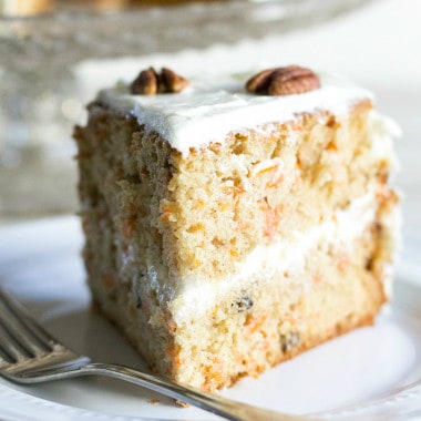 Homemade Carrot Cake is a rich dessert that's easy to make and has pure, homebaked goodness in every bite!