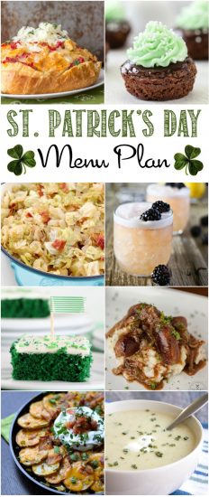 It's almost time for the wearing of the green! Get your party started with these delicious St. Patrick's Day Menu Plan recipes!