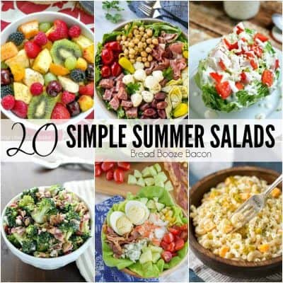 If you love a lighter meal for a hot day, these 20 Simple Summer Salads are sure to make you smile!