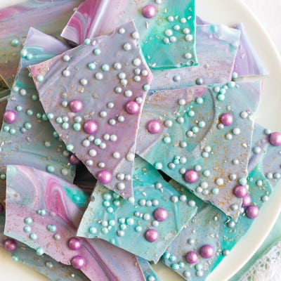 This fun and colorful Mermaid Bark recipe is perfect for birthday parties and pool parties alike. It's an easy treat that will brighten any day!