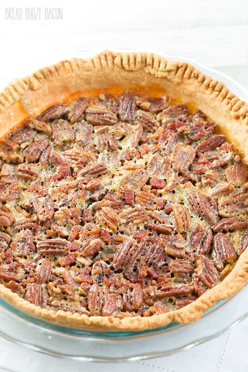 This Bourbon Bacon Pecan Pie is absolute bliss! A boozy, sweet, and salty dessert any good Southerner will adore!