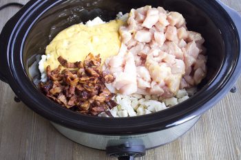Crock Pot Bacon Ranch Cheesy Chicken Hash is a deliciously easy weeknight dinner that'll become a family favorite!