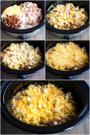 Crock Pot Bacon Ranch Cheesy Chicken Hash is a deliciously easy weeknight dinner that'll become a family favorite!