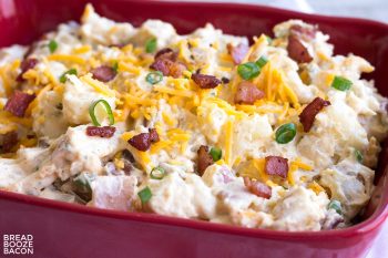 Loaded Bacon Ranch Potato Salad is a flavorful side dish that's perfect for potlucks or your next game day party!