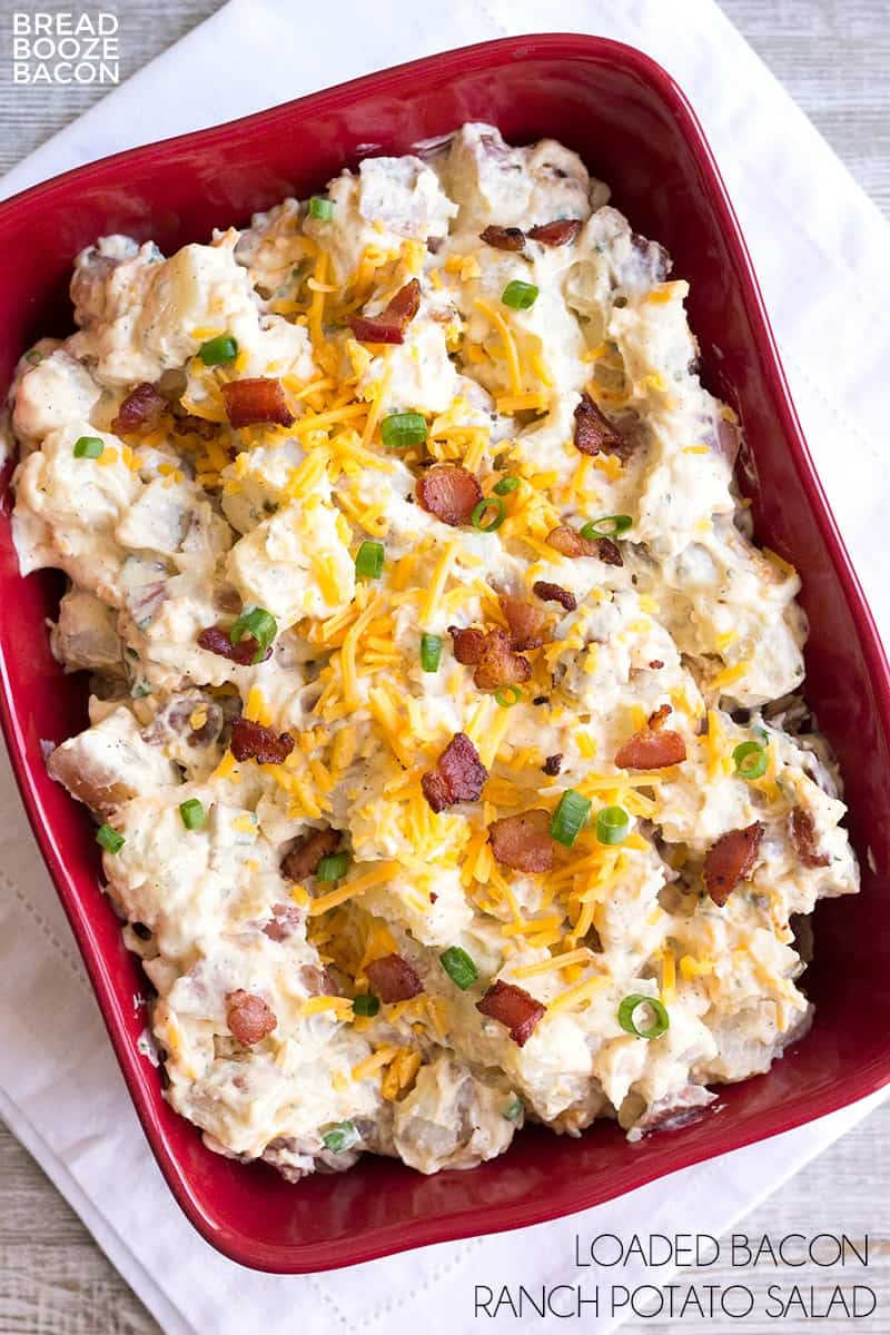 Loaded Bacon Ranch Potato Salad is a flavorful side dish that's perfect for potlucks or your next game day party!