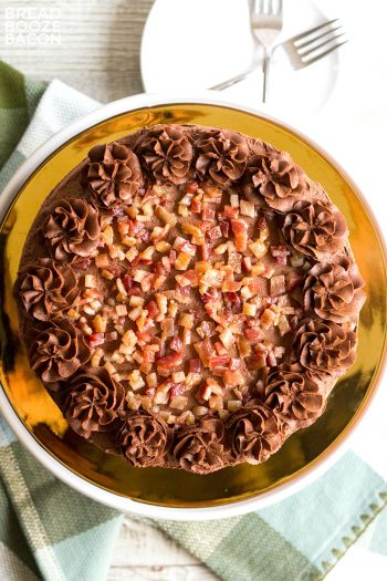 Brown Sugar Bacon Chocolate Cake is a sweet and salty dessert that's decadent, chocolate bliss!