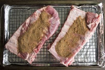 Overnight Dry Rub Ribs are crazy easy to make, loaded with flavor, and fall off the bone tender! Let your oven do the work while you sleep!