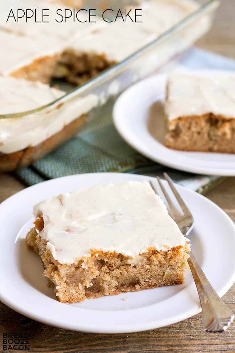 Easy desserts like this Apple Spice Cake are great for all your Fall gatherings! From game day to birthdays, this easy cake will be a hit with all your guests!
