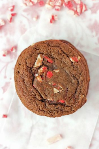 These Chocolate Peppermint Crunch Cookies are rich, chocolate cookies bursting with crunchy peppermint flavor. Perfect for a Christmas cookie exchange!