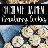 Loaded with two types of chocolate and tart dried cranberries, these Chocolate Oatmeal Cranberry Cookies are a family favorite everyone will ask for again and again!
