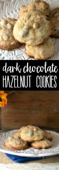 Dark Chocolate Hazelnut Cookies are a family favorite that's easy to make and disappear as soon as they come out of the oven!
