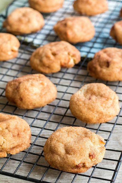 Rich cookie butter, salty pretzels & white chocolate in these Loaded Cookie Butter Snickerdoodles are a delicious twist on a classic snickerdoodle cookie!