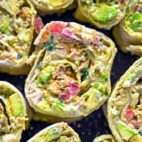 close up of Chicken and Avocado Roll-Ups
