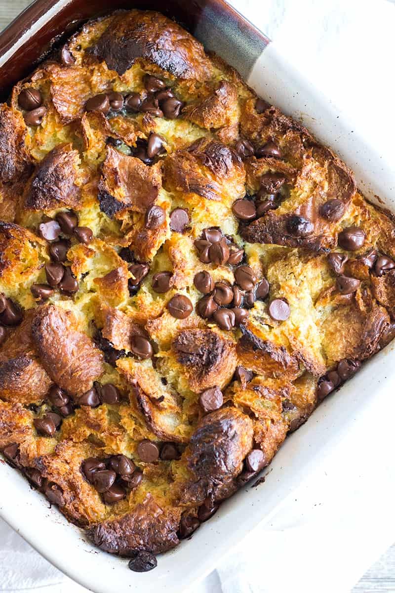 Chocolate Croissant Bread Pudding is a rich and decadent dessert that everyone loves and it’s so easy to make! Great for brunch or an after dinner treat!