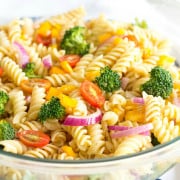 This Vegetable Pasta Salad Recipe is an easy summer side dish you can customize with your favorite veggies!