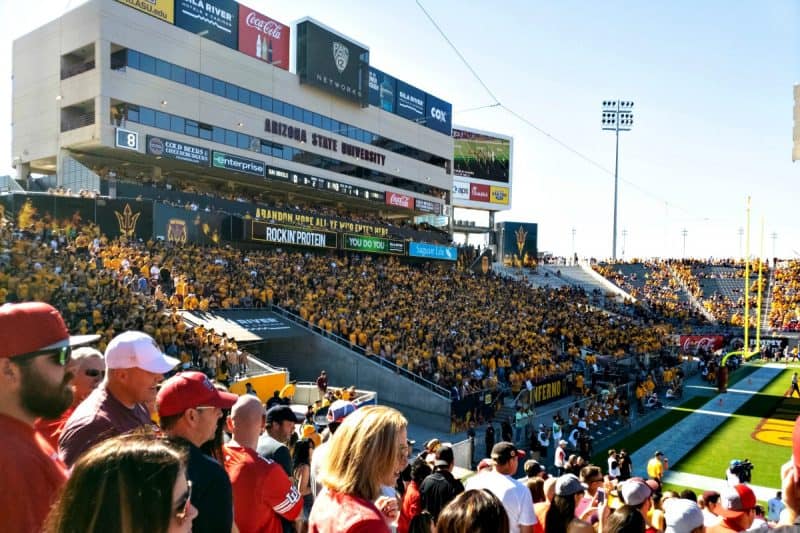 Rockin' Protein sign over student section at Sun Devil Stadium
