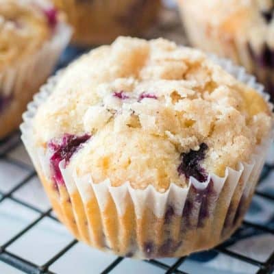 Easy Blueberry Streusel Muffins are a simple recipe made with fresh blueberries that's the perfect way to say good morning to your favorite person!