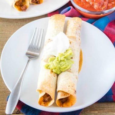 Ready in 30 minutes, these Easy Baked Beef Taquitos are a weeknight wonder! Loaded with flavor and they're just as good reheated the next day!