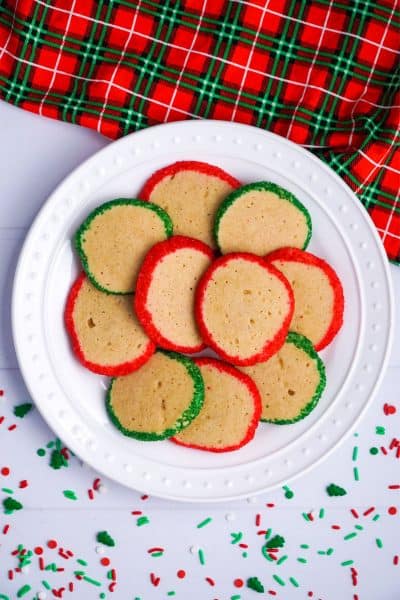 plate of slice & bake christmas cookies