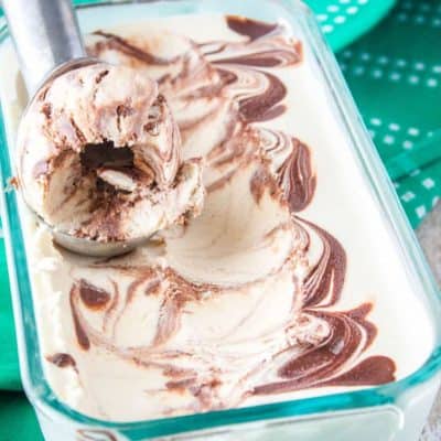 Fudge Swirl Baileys Ice Cream is a creamy treat bursting with Irish cream and chocolate! It's the best adult treat when your sweet tooth hits!