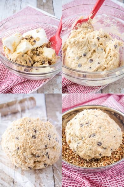 steps to make a cookie dough cheese ball
