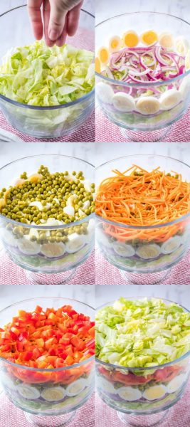 steps to build seven layer salad